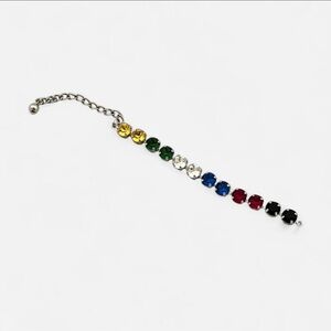 Colorful Crystal Bracelet, 7.5 inches Adjustable